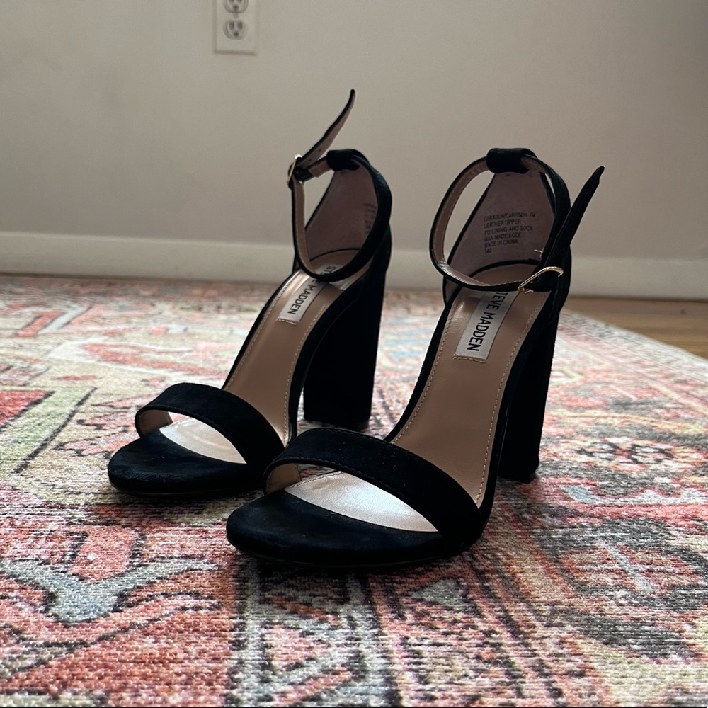 Steve Madden Black Suede Block Heel